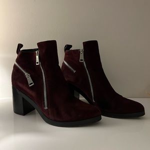 Kenzo burgundy suede boots